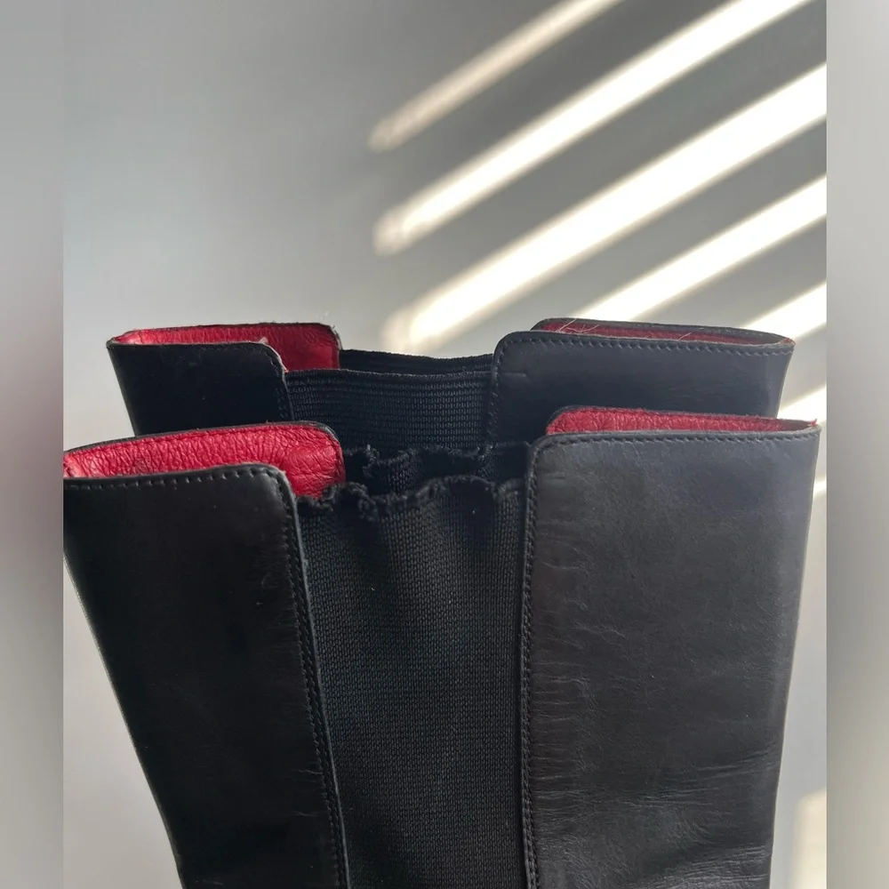 Donald Pliner Leather Biker Harness Style Boots Size 8.5 - Picture 10 of 11